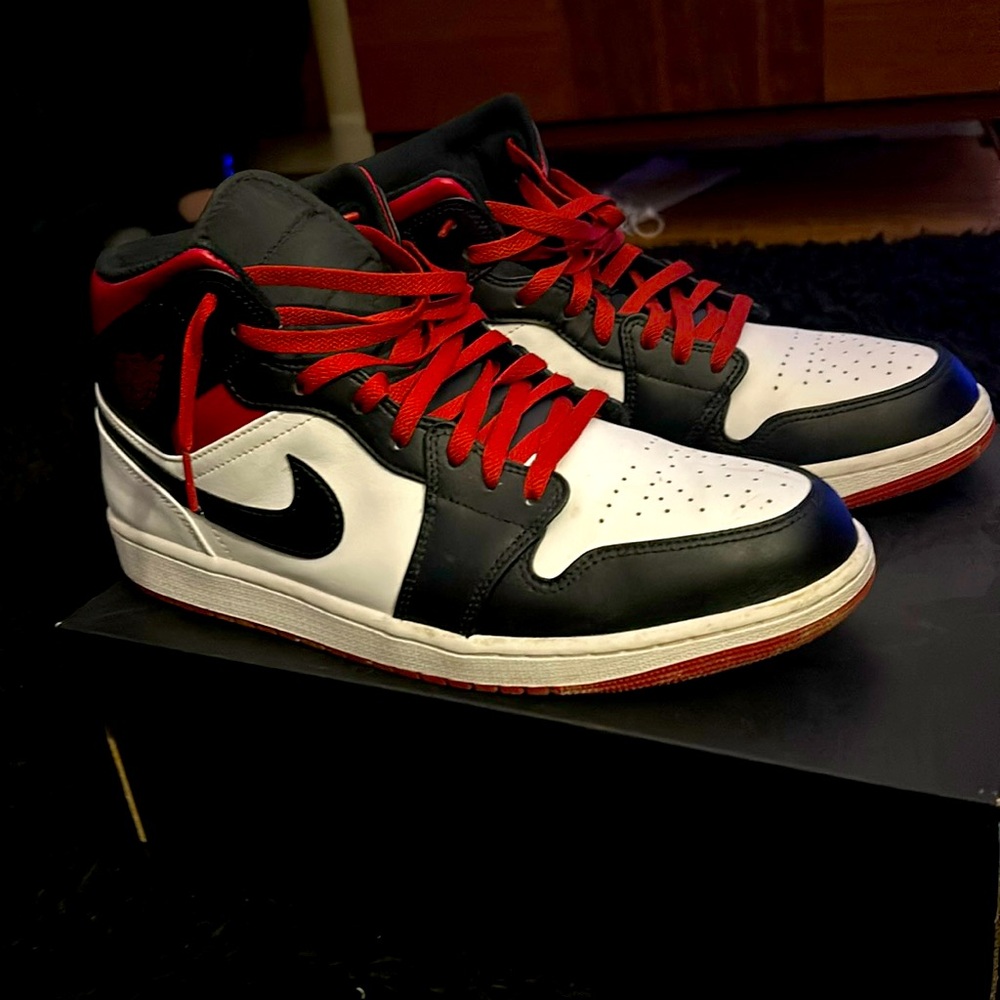 Jordan ones, red and black